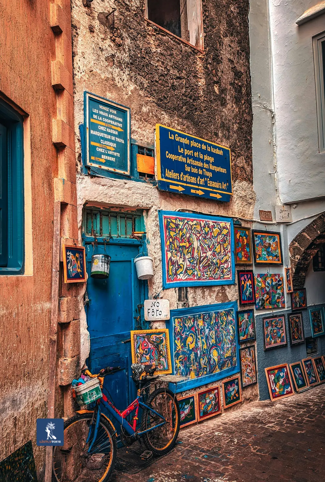 Essaouira Day Trip from Marrakech, colourful art gallery façade